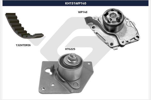 Pompe à eau + kit de courroie de distribution (Kit courroie de distribution) HUTCHINSON ref. KH 151WP140